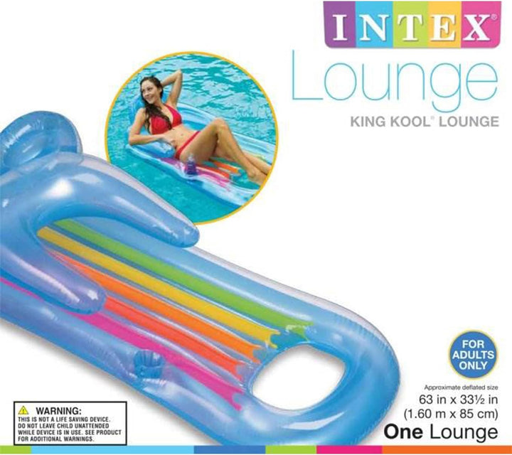 INTEX King Kool Lounge Swimming Pool Lounger with Headrest - Set of 2 (Pair) by Intex