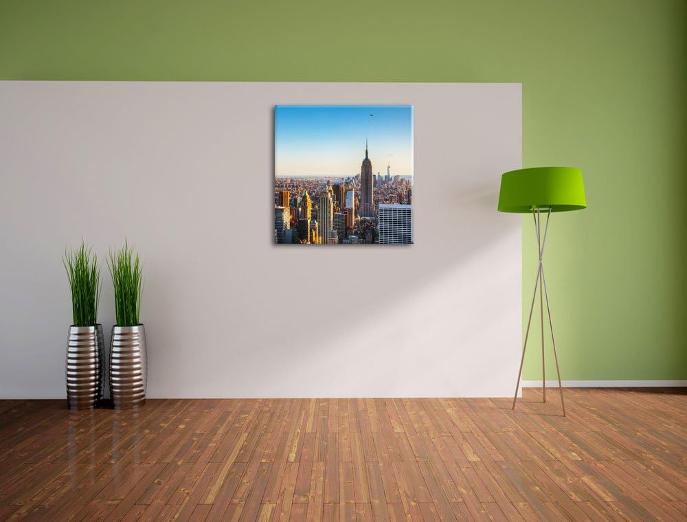 Pixxprint Empire State Building in New York, Format: 70x70 auf Leinwand, 70x70