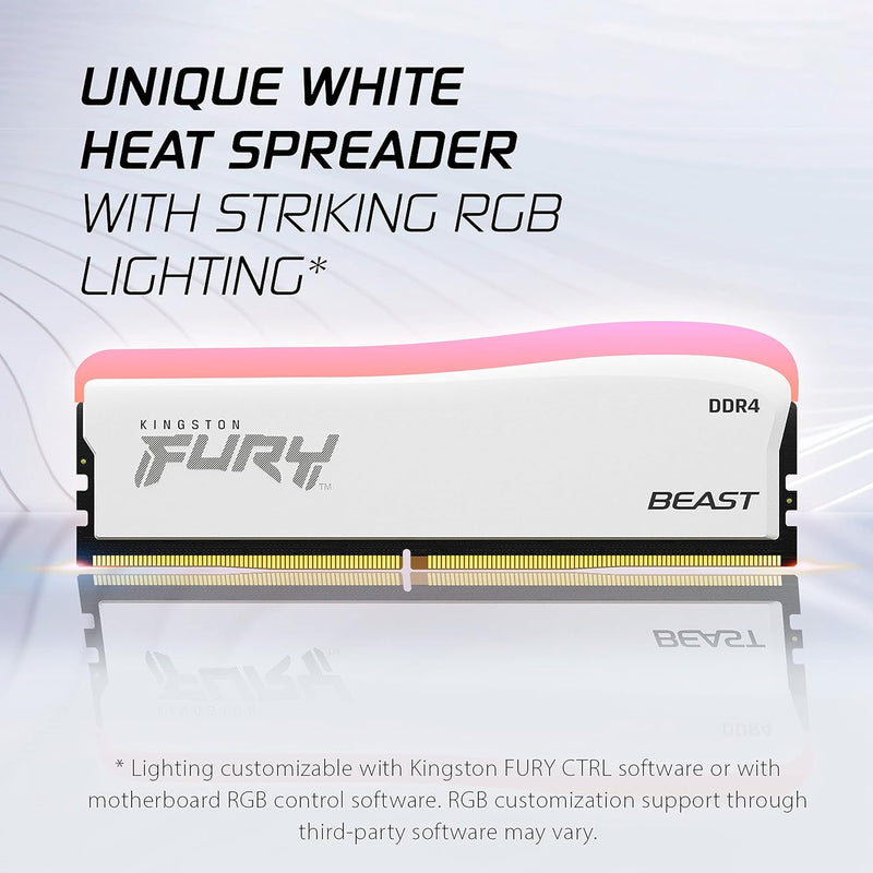 Kingston FURY Beast weiss RGB Special Edition Speicher 16GB 3200MT/s DDR4 CL16 DIMM Desktop Arbeitss