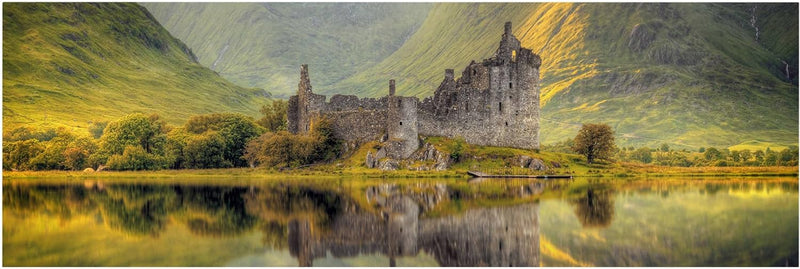 Bilderwelten Leinwandbild - Kilchurn Castle in Schottland - Panorama Quer, 40cm x 120cm, 40cm x 120c