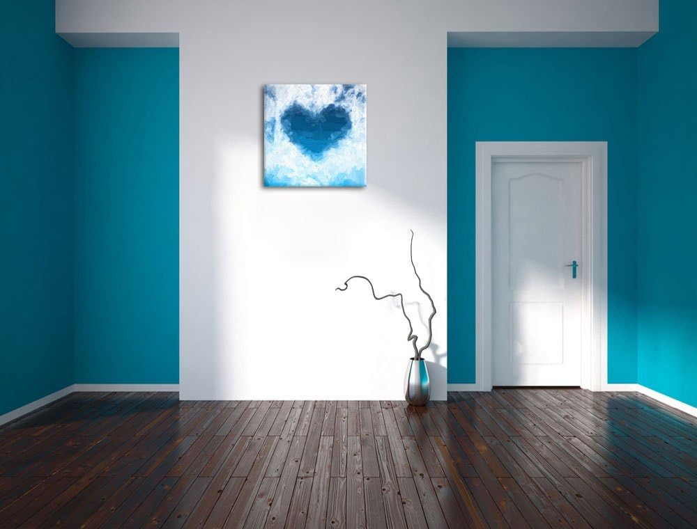 Pixxprint Romantisches Herz in den Wolken als Leinwandbild Quadratisch | Grösse: 70x70 | Wandbild| K