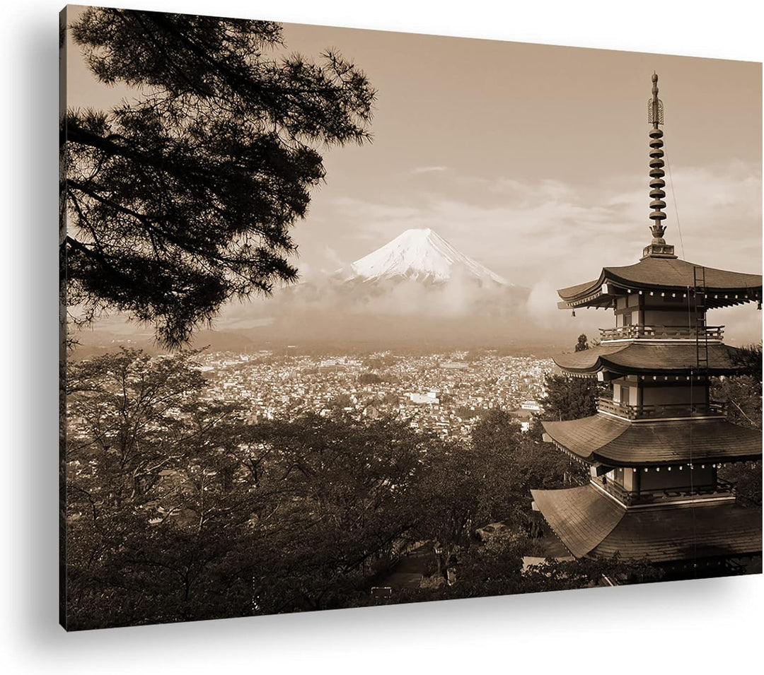 deyoli Japans atemberaubende Naturlandschaft Effekt: Sepia, Format: 80x60 als Leinwandbild, Motiv fe