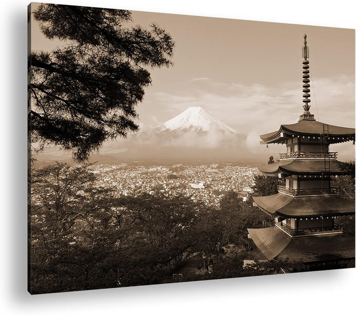deyoli Japans atemberaubende Naturlandschaft Effekt: Sepia, Format: 80x60 als Leinwandbild, Motiv fe