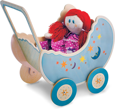 Dida - Der Puppenwagen Aus Holz Dekoration Mond ist EIN Holzpuppenwagen Zum Schieben Der Puppen Der