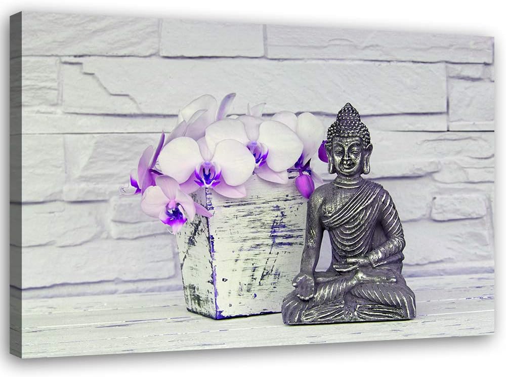 Leinwandbild XXL Zen Wandbild Kunst Orchidee Weiss 120x80 cm M14697 120x80 cm, M14697 120x80 cm