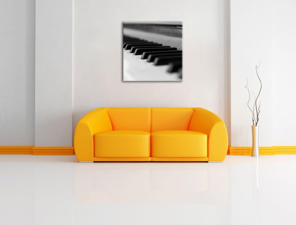Elegantes Klavier, Format: 70x70 auf Leinwand, XXL riesige Bilder fertig gerahmt mit Keilrahmen, Kun