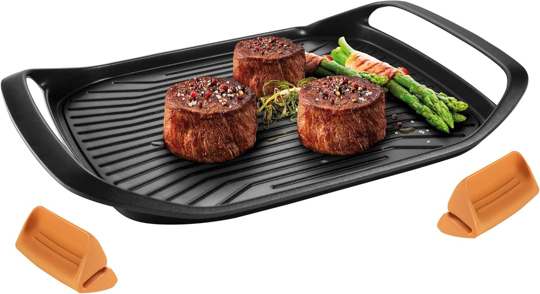 Tescoma 605068 Grillpfanne 42 x 28 cm SmartCLICK, Schwarz gewellt, gewellt