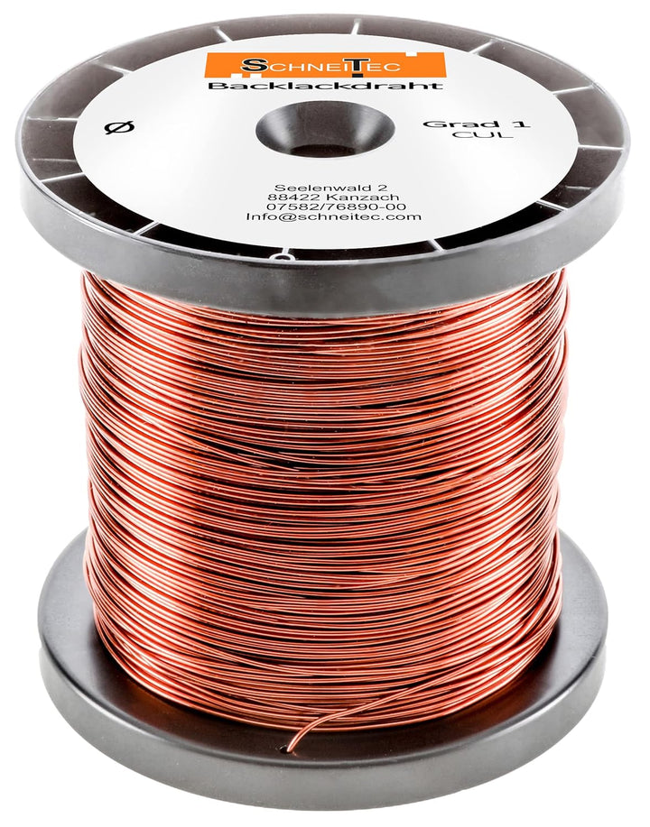 Backlackdraht Kupferlackdraht Durchmesser Ø 1,06 mm 2 kg verbackbar im Ofen Spulen Cu Kupferlack Gra