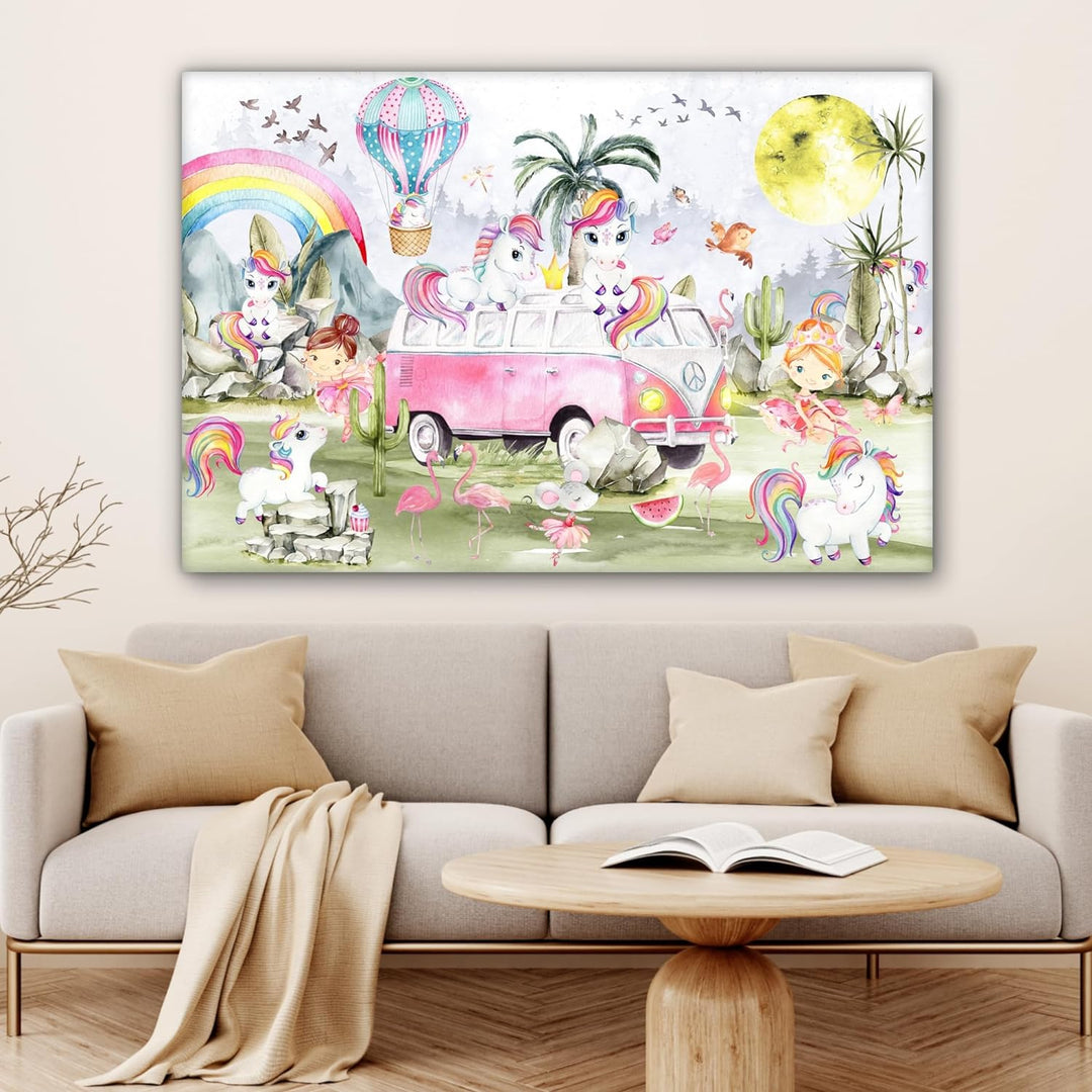 MuchoWow© Leinwände Gross 120x80 cm XXL Wall Decoration Bilder Kinderzimmer Mädchen Pictures Canvas