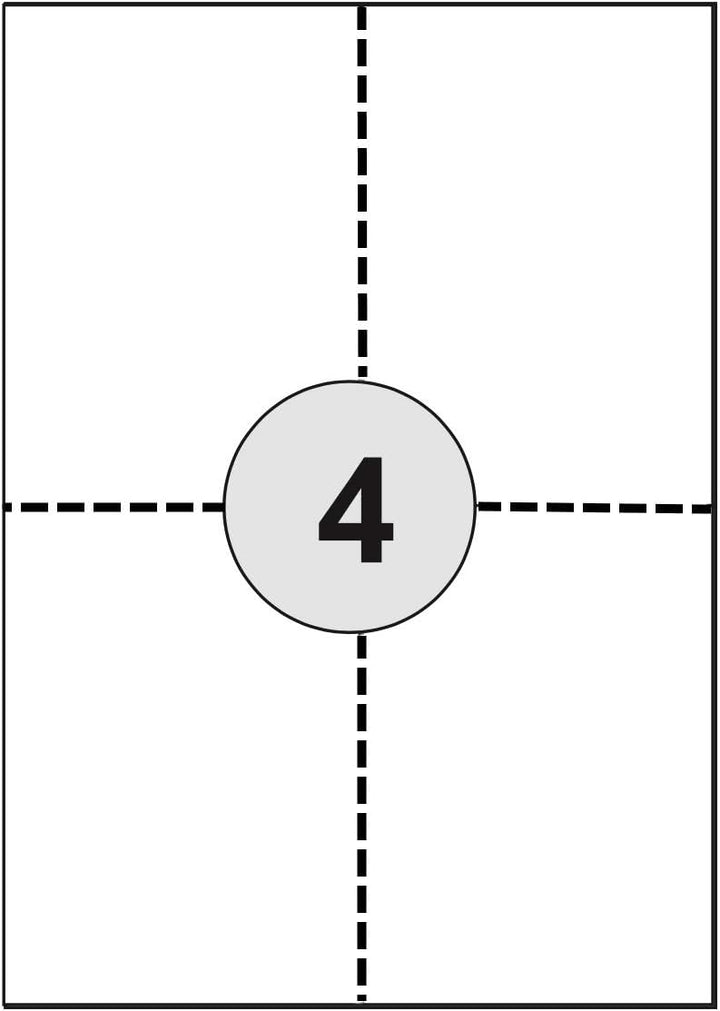 2.000 Etiketten 105 x 148 mm perforiert und selbstklebend auf DIN A4 Bögen (2x2 Etiketten DIN A6) -