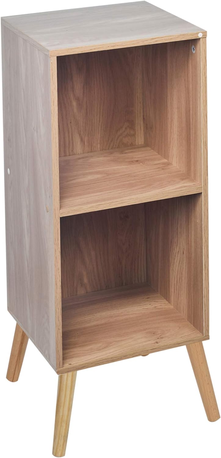 URBNLIVING Bücherregal aus Holz im skandinavischen Stil, Beine aus Eichenholz, Beine aus Kiefernholz