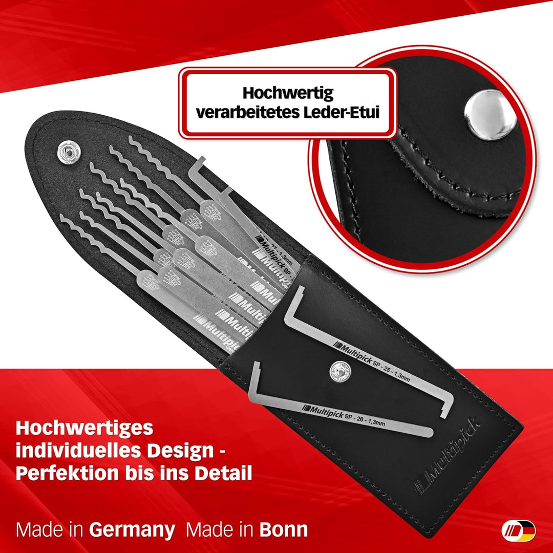 MULTIPICK ELITE 12 Profi Dietrich Set - [12 Teile | 0,6 mm] Made in Germany - Lockpick Tool, Schlöss