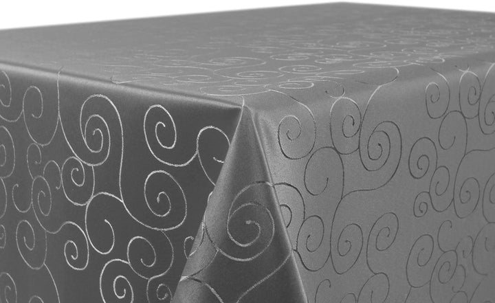 BEAUTEX Tischdecke Damast Ornamente - Bügelfreies Tischtuch - Fleckabweisende, Pflegeleichte Tischwä
