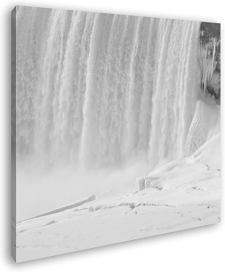 deyoli Niagarafälle im Winter Format: 60x60 Effekt: Schwarz&Weiss als Leinwandbild, Motiv auf Echtho