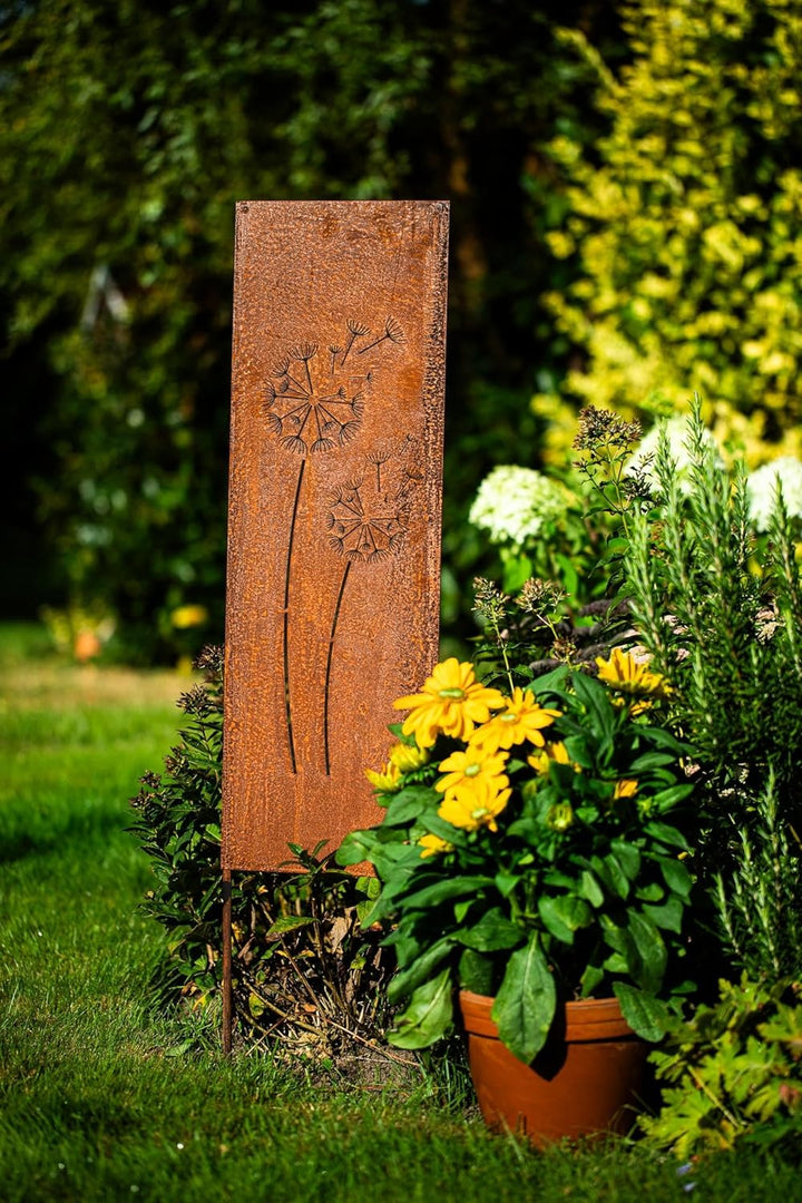 Bornhöft Schild Spruchtafel Gartenschild Edelrost rostige Gartendeko 115cm Edelrost Gartenstecker Ro
