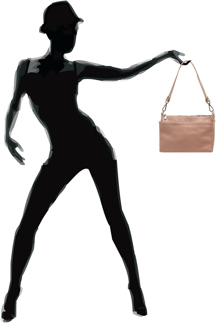 Caspar TL787 klassisch elegante Damen Lederhandtasche Einheitsgrösse Rosa, Einheitsgrösse Rosa