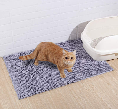 VIVAGLORY Katzenstreu-Matte, Streufangmatte, 90 × 64 cm Katzen Katzentoiletten Teppich mit Wasserdic