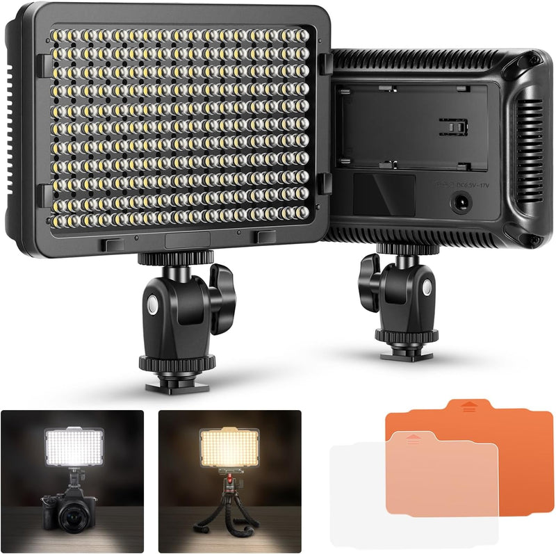 NEEWER 176 LED Videoleuchte Streaming Licht 5600K dimmbar Videolicht Panel mit 1/4 Zoll Gewinde, Key