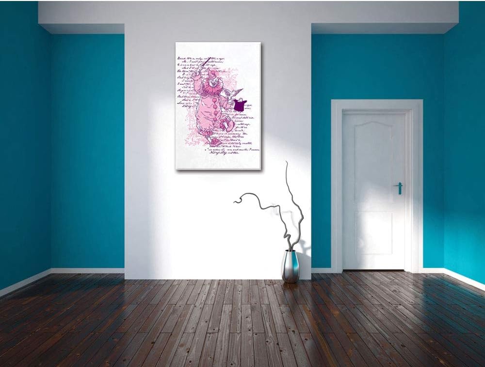 Clown white Leinwandbild Bild auf Leinwand, XXL riesige Bilder fertig gerahmt mit Keilrahmen, Kunstd