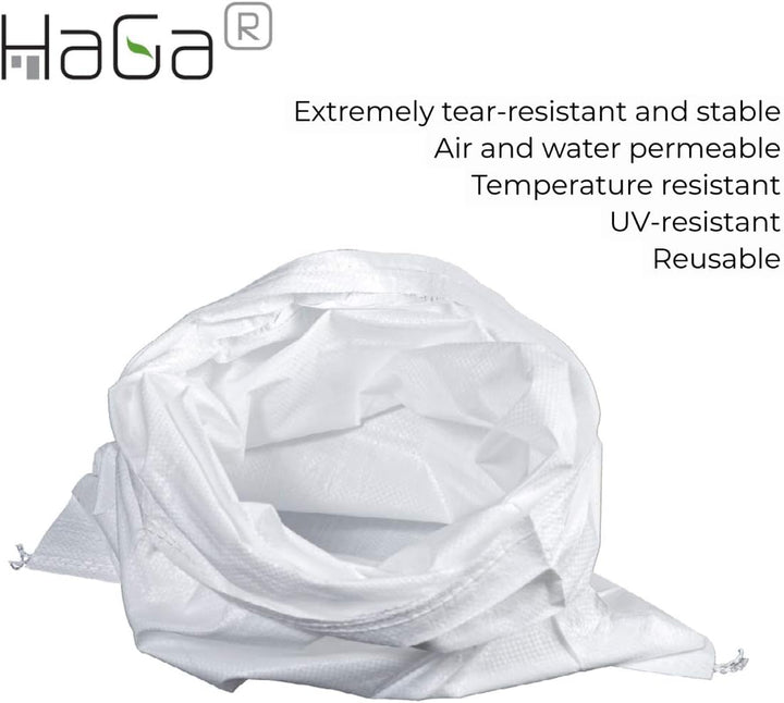 HaGa® Gewebesack 65 x 135cm - 50 Stk. Schwerlastsack PP-Sack Getreidesack weiss, 50
