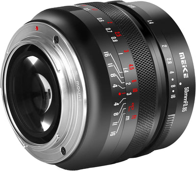 Meike 50mm f0,95 grosse Blende manueller Fokus-Objektiv, kompatibel mit Panasonic Lumix M43 MFT Moun