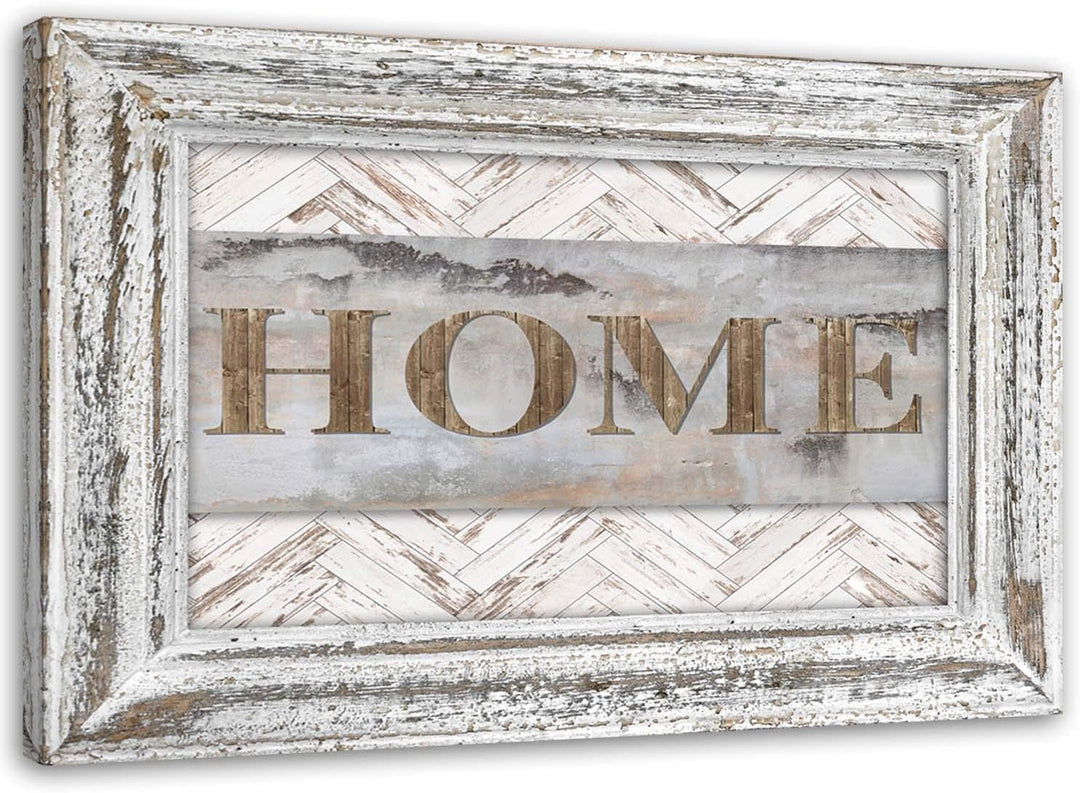 Feeby Vlies Leinwandbild Rahmen Illusion Holz 90x60 cm Wanddeko Design Kunstdruck Zimmerdeko Bilderw