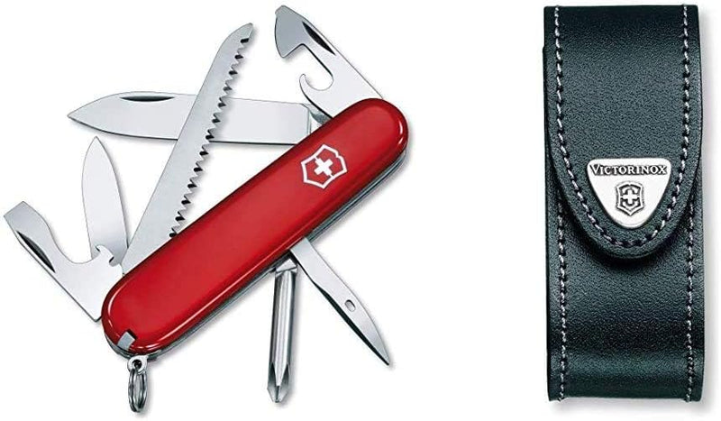 Victorinox Taschenmesser Hiker (13 Funktionen, Holzsäge, Phillips-Schraubendreher, Zahnstocher) rot