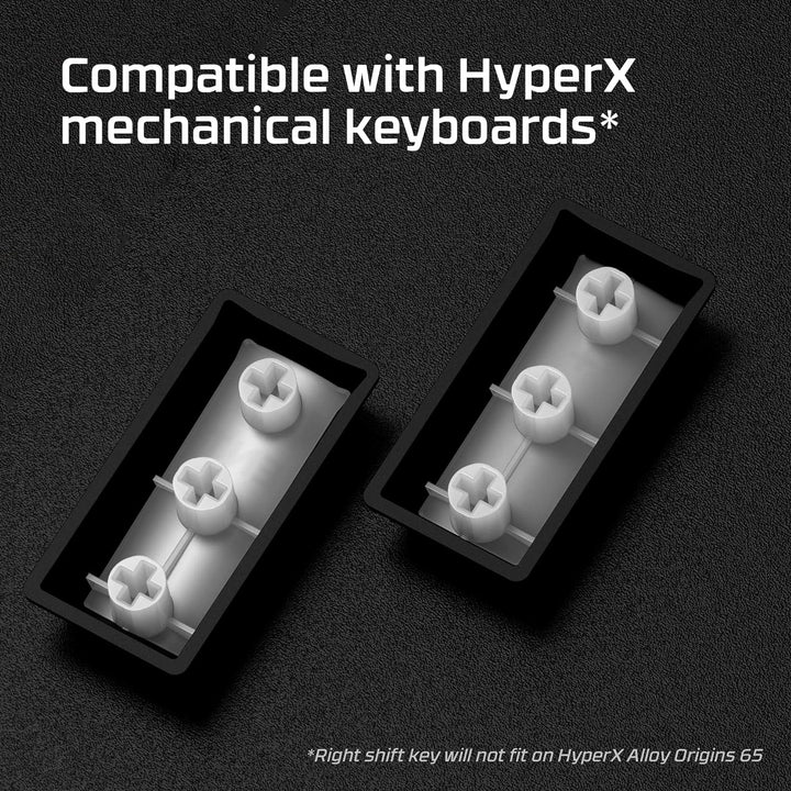 HyperX PBT Keycaps – Kompletter Tastensatz, Double Shot PBT-Material, Englisches (US) Layout, 104, B