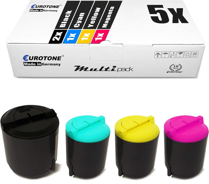 5X Müller Printware Toner für Samsung CLP 300 NG N ersetzt CLP-300A Schwarz Blau Rot Gelb Set aus 5,