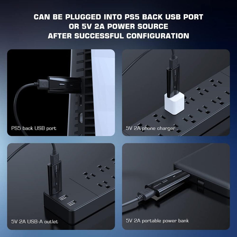 GameSir Wireless Adapter für PS5, VX Adapter Keybaord und Maus Konverter Guide für offizielle DualSh