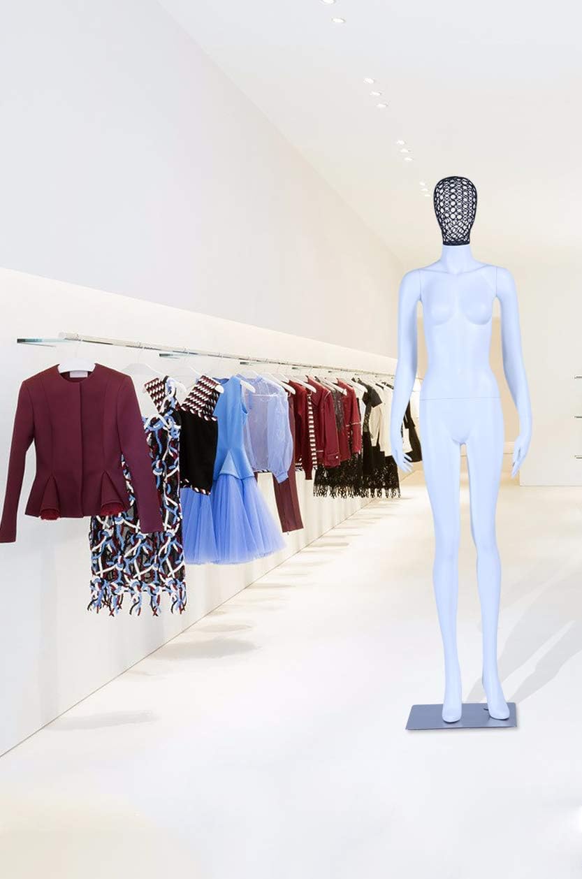 S+26W Frau Eurotondisplay Schaufensterpuppe weiss matt lackiert hochwertig Metallgiter Kopf mit Meta