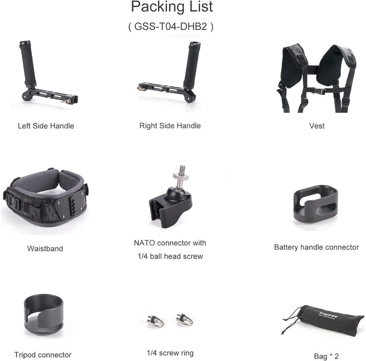 TILTA GSS-T04-DHB2-TK Quick Release Lightweight Dual Handle Gimbal Support System Shoulder Support D
