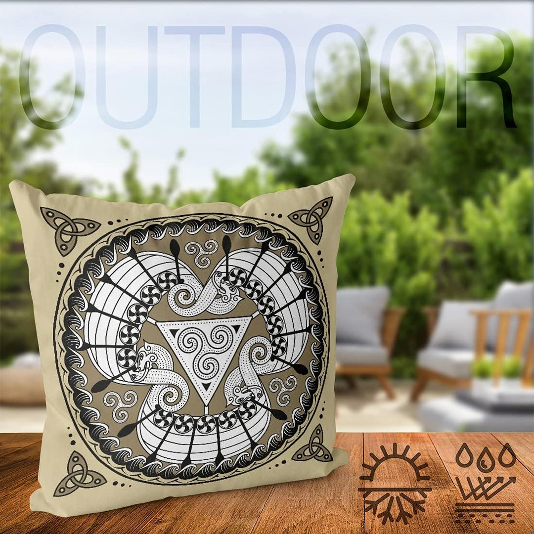 VOID Wikinger Symbol Wappen Schiffe Kissenbezug Kissenhülle Sofakissen Kissen Deko Outdoor-Kissen De