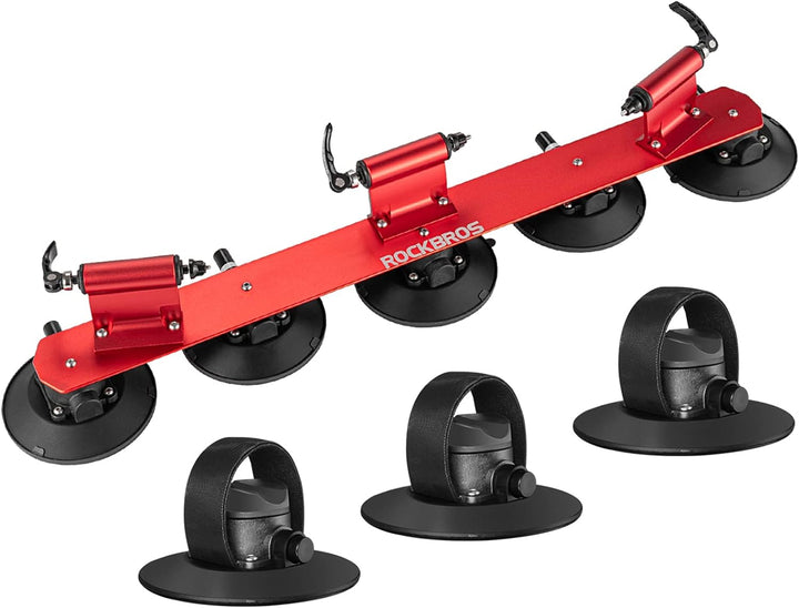 ROCKBROS Fahrradträger mit Saugnäpfe Fahrrad Dachträger Dachgepäckträger Schnellmontage für 3 Fahrrä