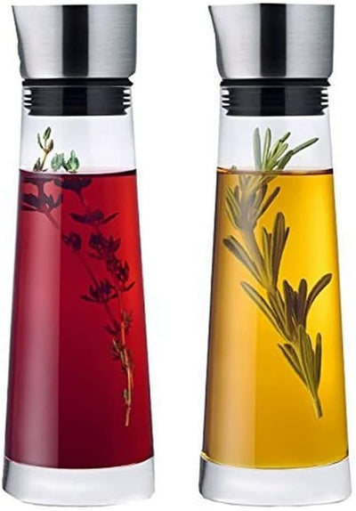 blomus -ALINJO- Essig & Öl Set aus mattem Edelstahl und klarem Glas, vielseitig einsetzbar, präzises