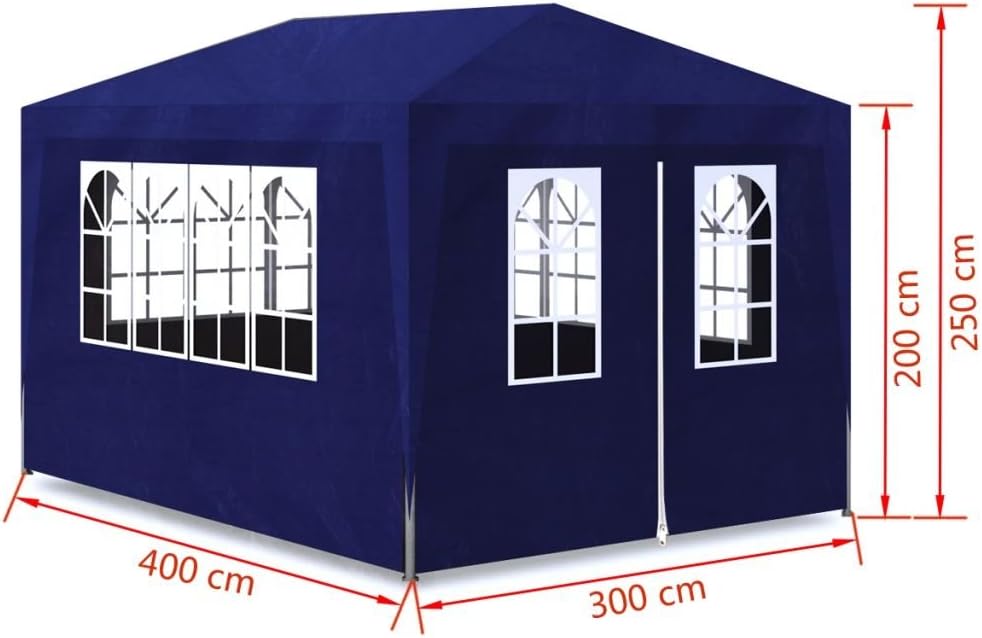 Tidyard Gartenpavillon Partyzelt mit 4 Wände, Wasser- und Wetterfest, für Garten/Party/Hochzeit/Pick