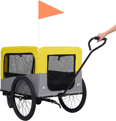 Gecheer 2-in-1 Fahrradanhänger Trolley Fahrrad Einkaufstrolley Gepäckwagen Transportanhänger Fahrrad