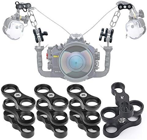 4 Stück 2,5 cm Aluminium-Kugelklemmen-Halterung für Unterwasser-Tauchlichtarme, Tablett-System, Foto