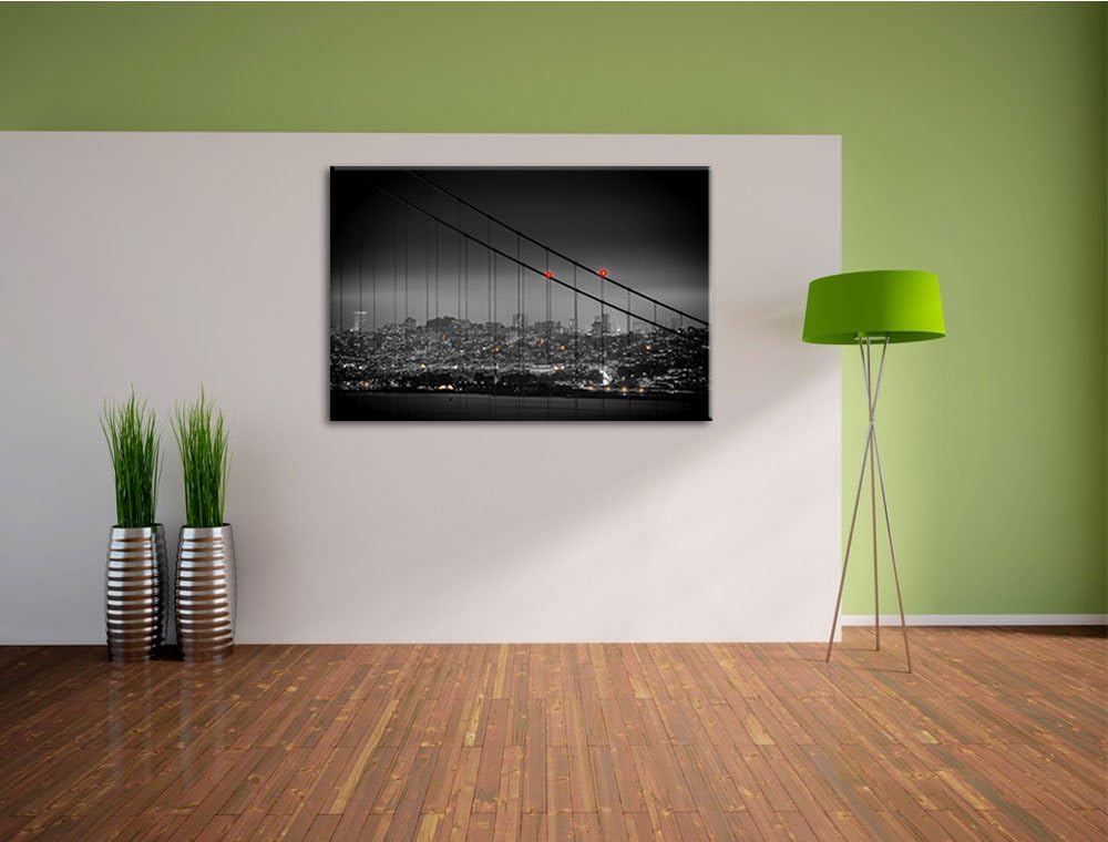 Skyline von San Francisco schwarz/weiss Format: 100x70 auf Leinwand, XXL riesige Bilder fertig gerah