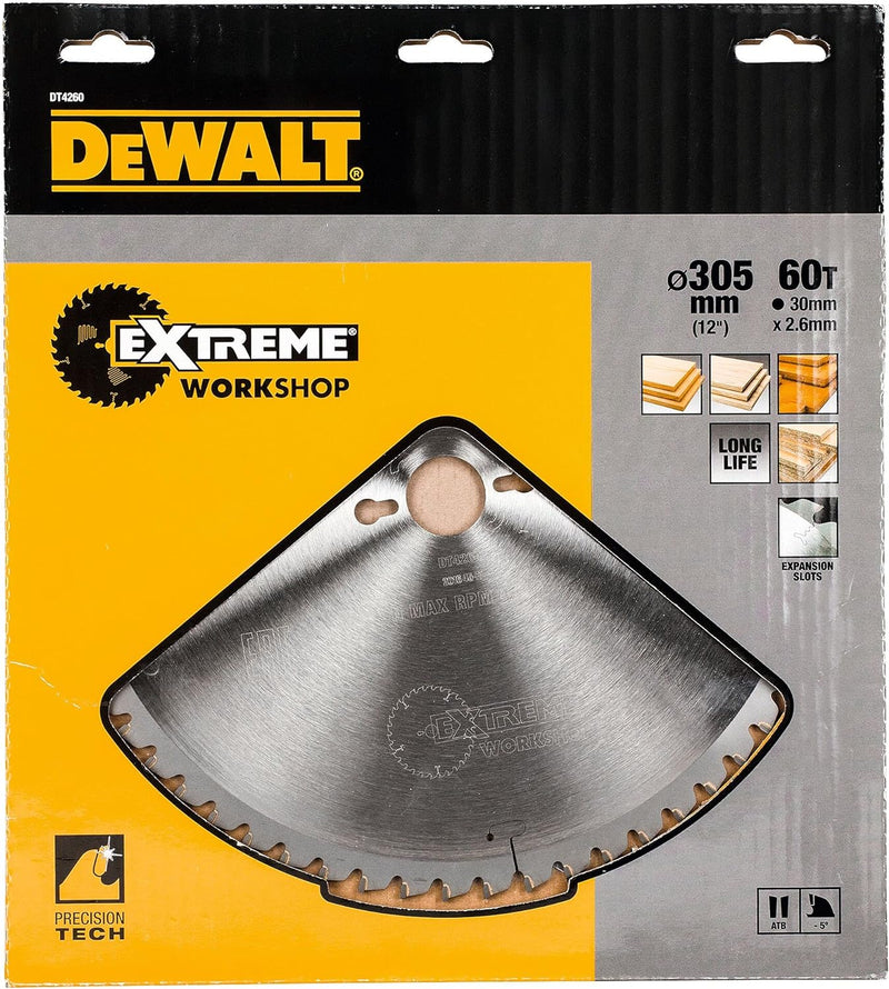 DeWalt Stationärkreissägeblatt / Kreissägeblatt Extreme (305/30mm 60WZ, feine Schnitte und Querschni