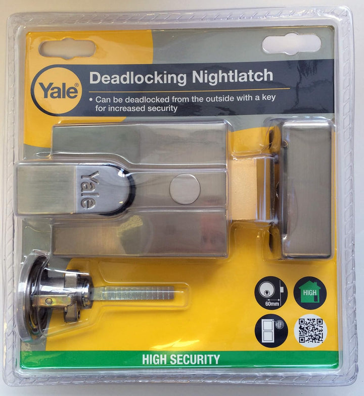 Yale P-85-DMG-SC-40 Sicherheitsschloss mit automatischem Riegelschloss, P-89-SC-SC-60 60 mm Satin Ch