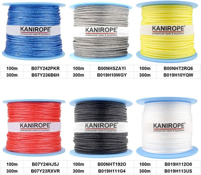 Kanirope® Dyneema Seil PRO 2mm 100m Rot 12-fach geflochten SK78 verstreckt beschichtet, 100m Rot