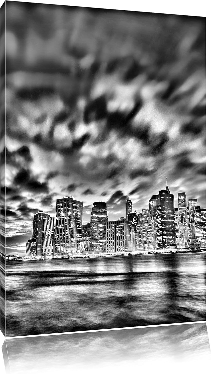 Pixxprint Monocrome, Skyline New York - Blick vom Dach des Empire State Building, Format: 100x70 auf