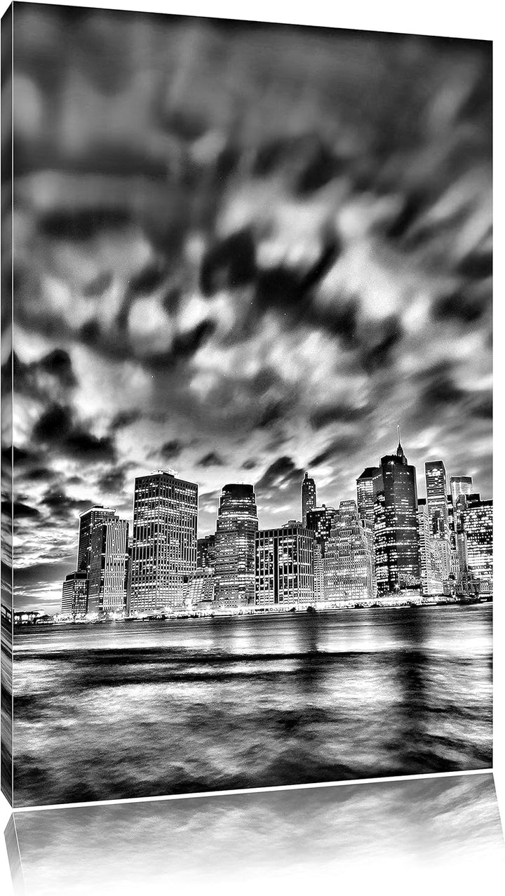 Pixxprint Monocrome, Skyline New York - Blick vom Dach des Empire State Building, Format: 100x70 auf