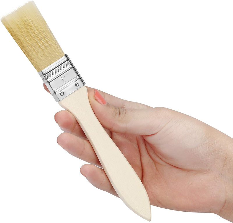 Kurtzy Pinselset (72 STK) - 2,54 cm Profi Malerpinsel mit Holzgriff, Pinsel Set für Farben, Lack, Be