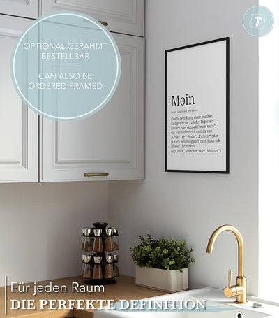 Papierschmiede® Definition: Moin, DIN A1 (59x84 cm), XXL Poster für Wohnzimmer, Schlafzimmer, Küche,