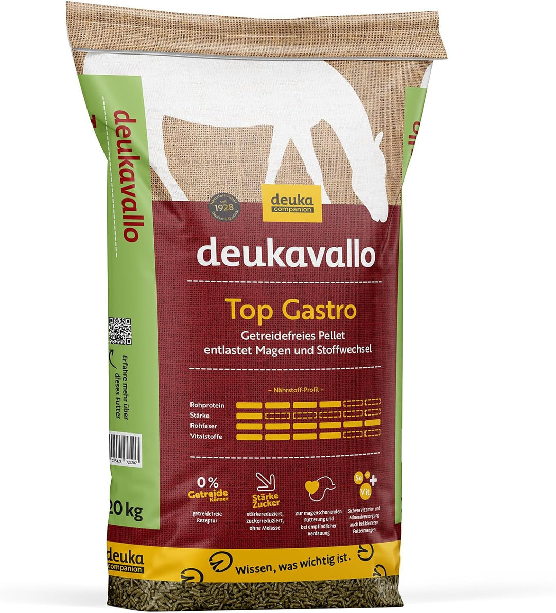 deukavallo Top Gastro 20 kg | Pferdefutter | Spezialfutter für Magen- und stoffwechselempfindliche P