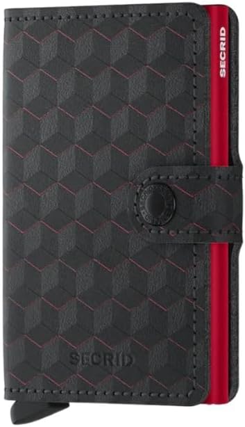 Secrid Unisex-Erwachsene Miniwallet Optical Black-Red Reisezubehör-Brieftasche, Talla única