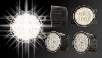 LED Tagfahrlicht ohne Dimmfunktion rund 90mm Durchmesser~