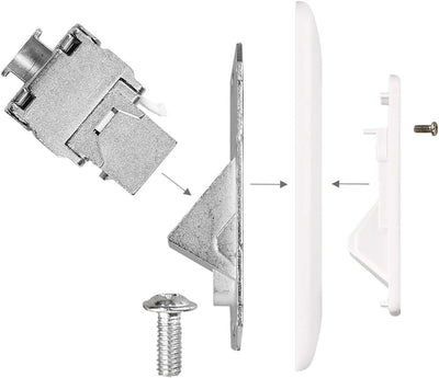 kwmobile Keystone Dose Modul Set - 8X Keystone Modul 4X Netzwerkdose CAT 6A Kabel - 10Gibt/s geschir